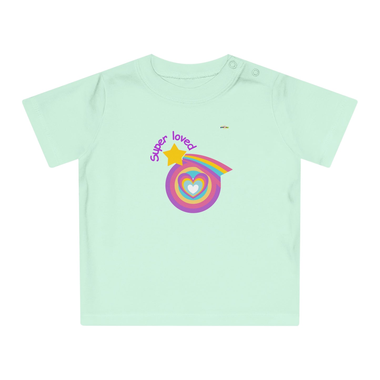 Cute Super Loved Rainbow Star Logo Baby T-Shirt-My Bright Side Clothing