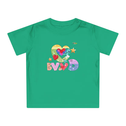 Cute Roaring Love Dino Graphic Baby T-Shirt-mybrigtsideclothing.com