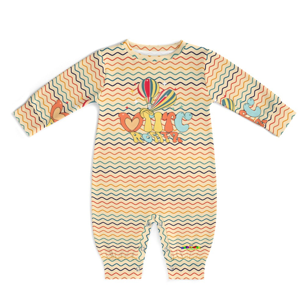 Cute Groovy Pattern and Balloon Heart Logo Baby Romper  -My Bright Side Clothing