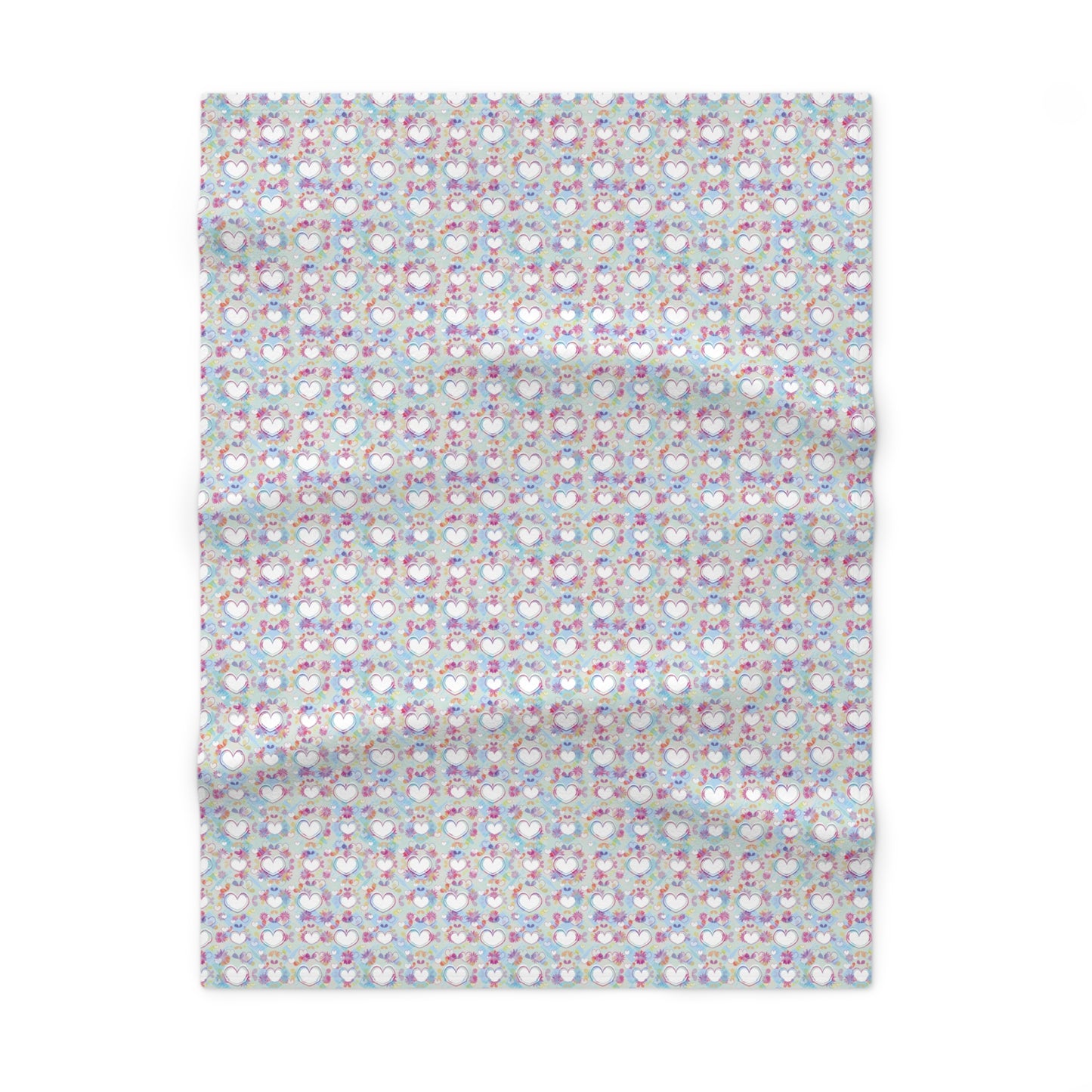 Pastel Heart Pattern Soft Fleece Baby Blanket-My Bright Side Clothing