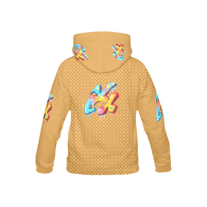 Yellow Fun Alphabet Graffiti Pattern Children's Hoodie-My Bright Side Clothing