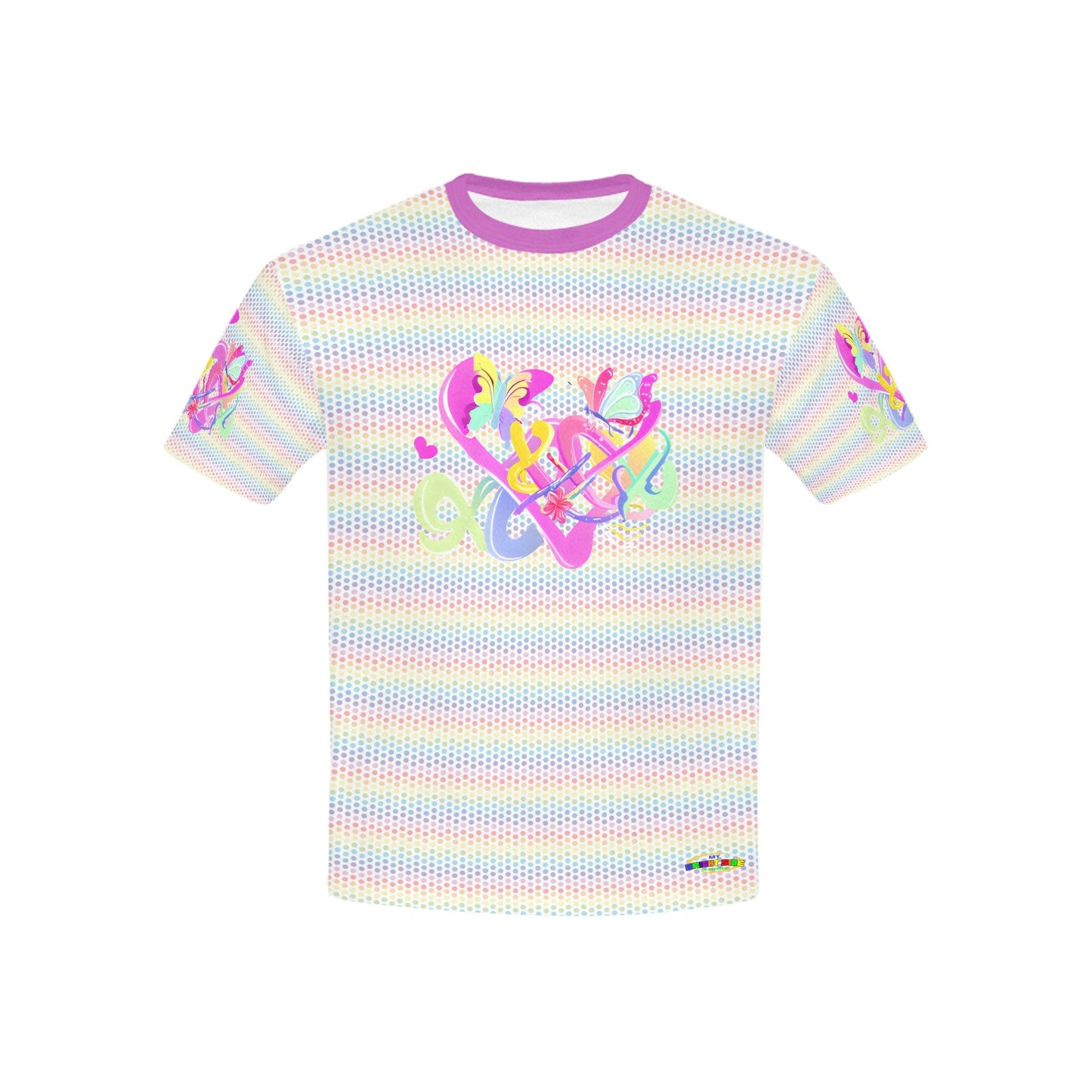 Beautiful Rainbow Butterfly Pattern and Graphic-Children's T-shirt My Bright Side Clothing