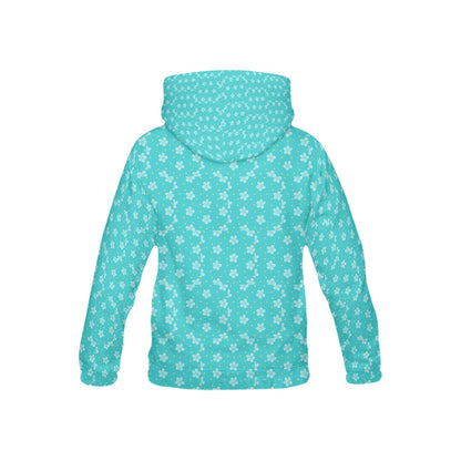 Teal mini Flower pattern Children's Hoodie-My Bright Side Clothing