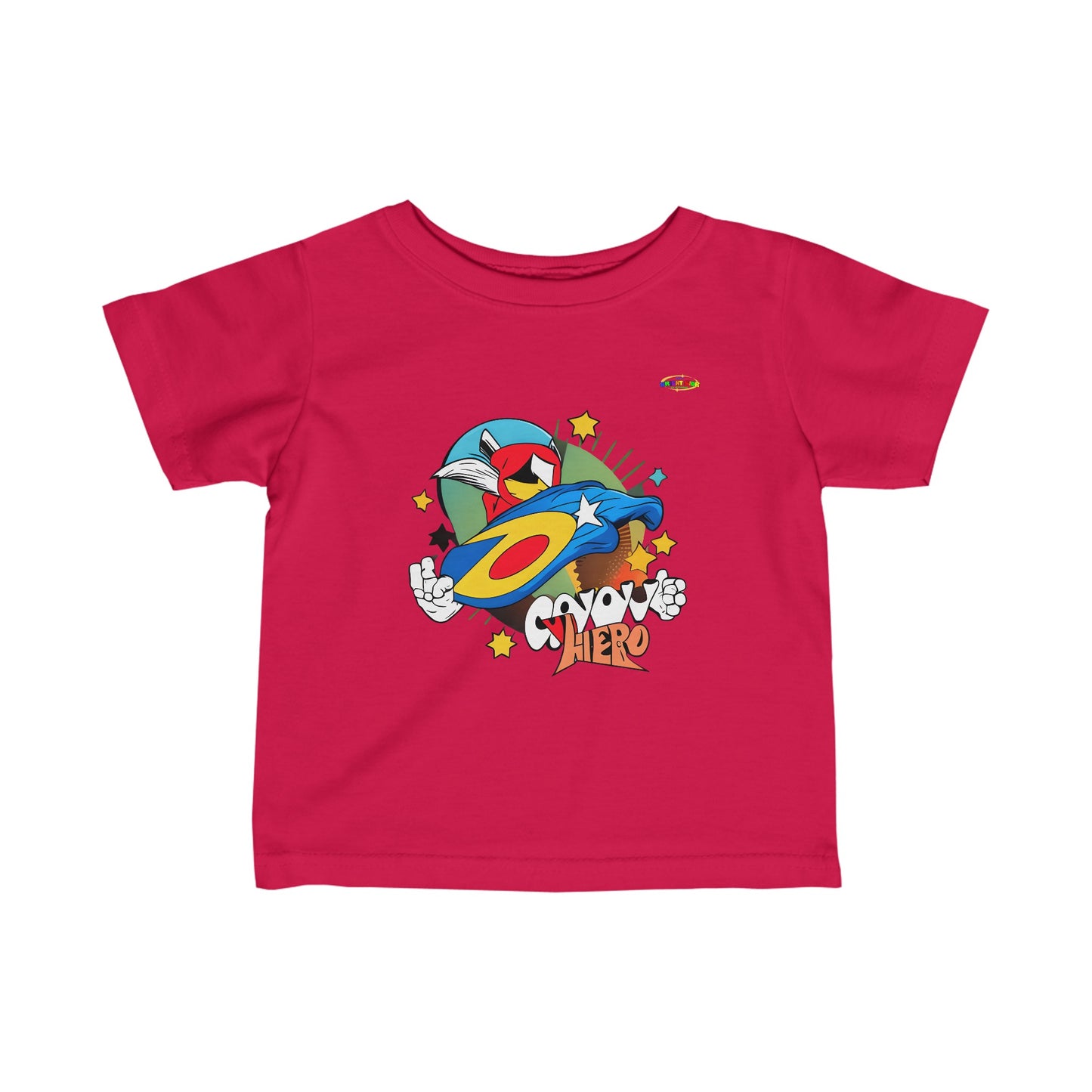 Cute Groovy Super Hero Logo Infant Fine Jersey Tee-MyBrightSideClothing