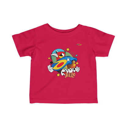 Cute Groovy Super Hero Logo Infant Fine Jersey Tee-MyBrightSideClothing