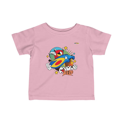 Cute Groovy Super Hero Logo Infant Fine Jersey Tee-MyBrightSideClothing