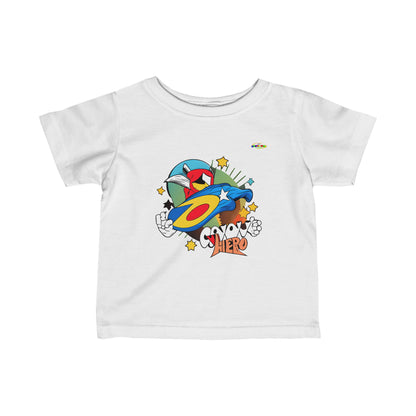 Cute Groovy Super Hero Logo Infant Fine Jersey Tee-MyBrightSideClothing