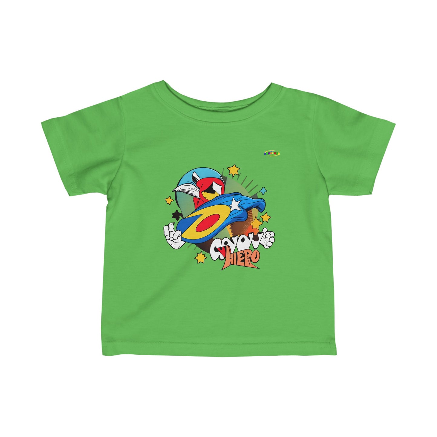 Cute Groovy Super Hero Logo Infant Fine Jersey Tee-MyBrightSideClothing