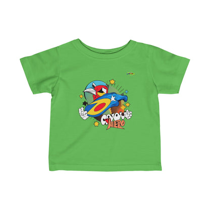 Cute Groovy Super Hero Logo Infant Fine Jersey Tee-MyBrightSideClothing