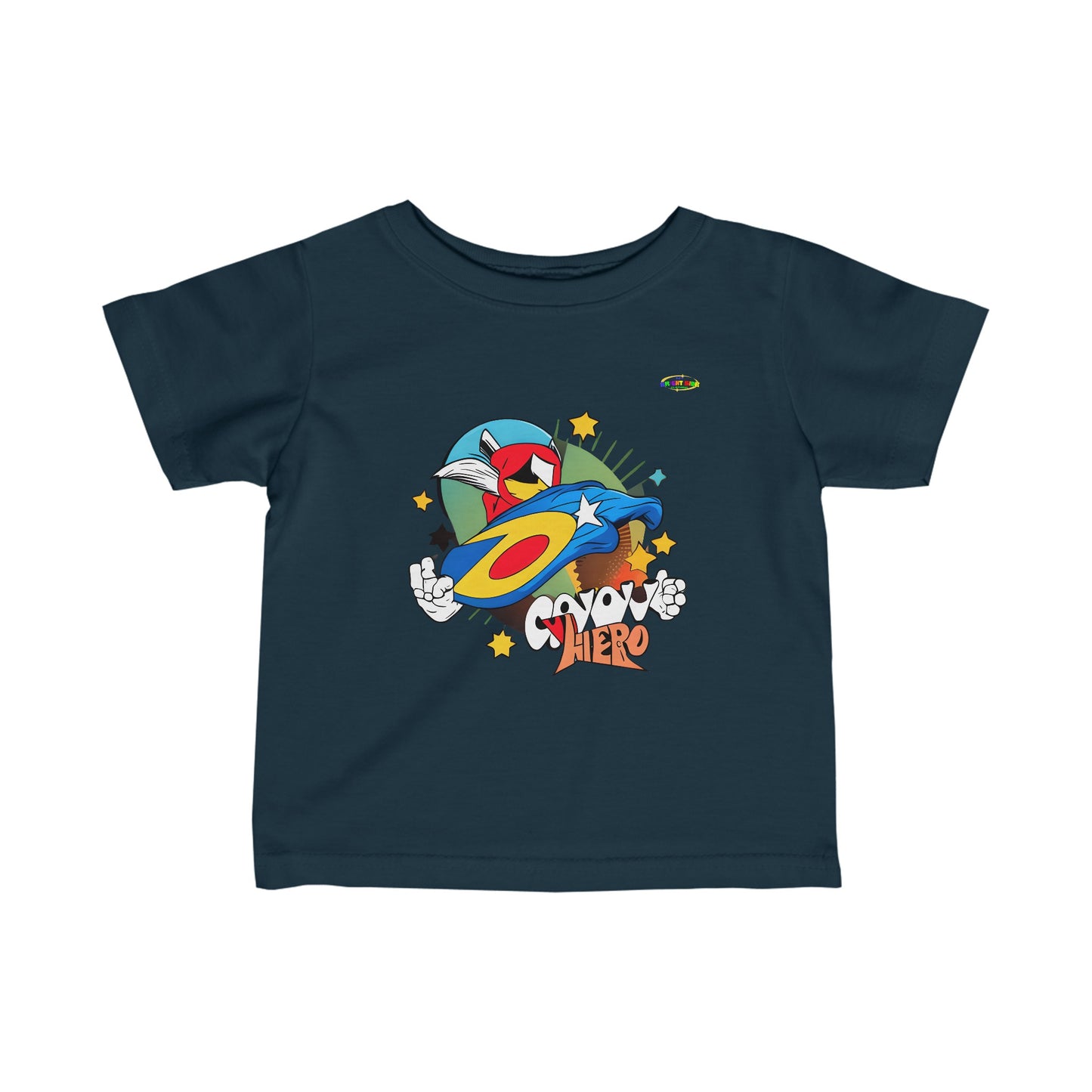 Cute Groovy Super Hero Logo Infant Fine Jersey Tee-MyBrightSideClothing