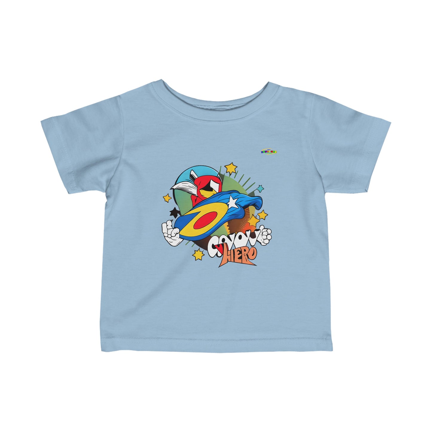 Cute Groovy Super Hero Logo Infant Fine Jersey Tee-MyBrightSideClothing