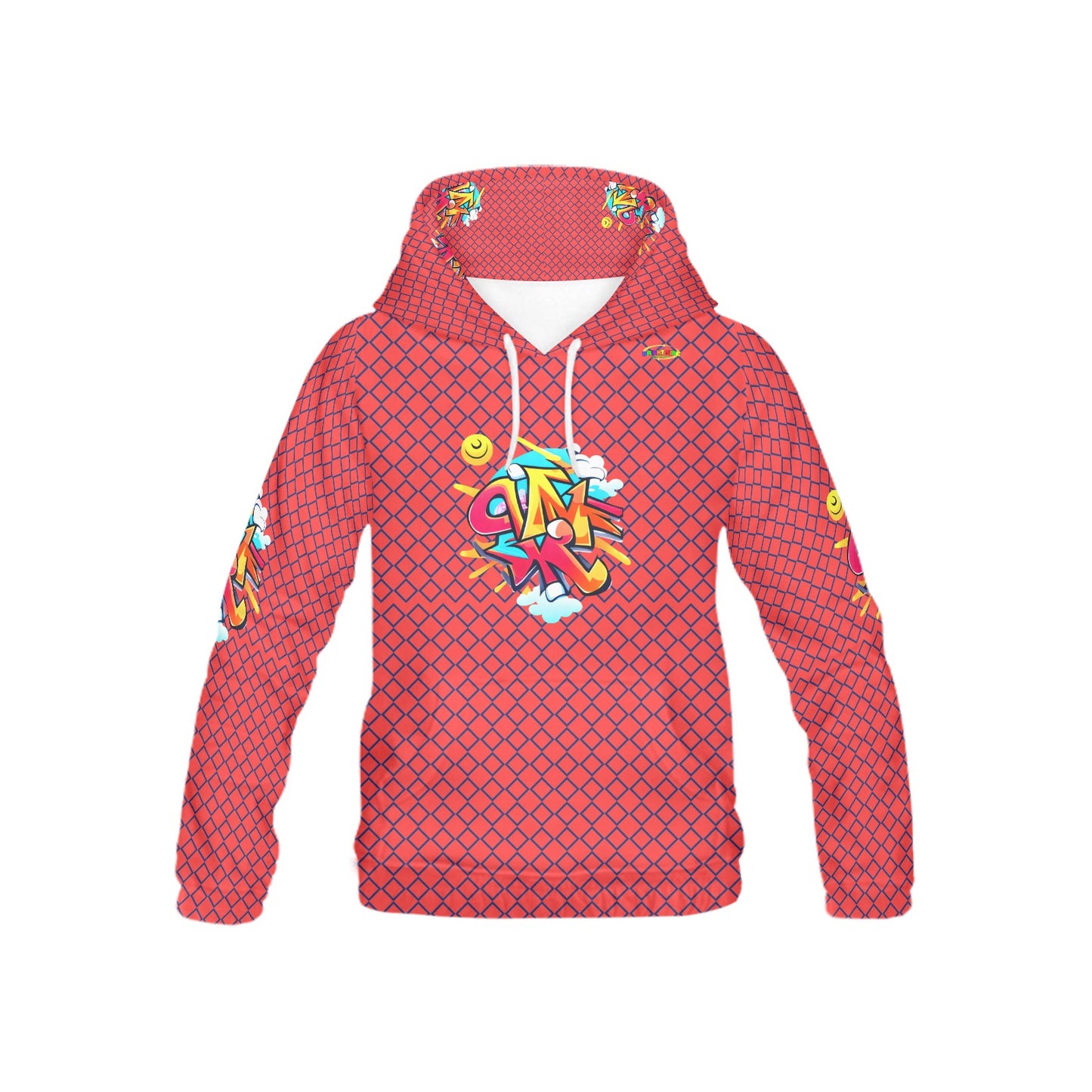 Red Fun Alphabet Graffiti Pattern Children's Hoodie-My Bright Side Clothing