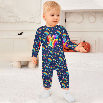 Bright Rainbow Star Pattern and logo Baby Romper -My Bright Side Clothing