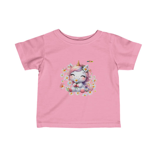 Cute Daisy Pastel Baby Unicorn Infant Fine Jersey Tee-My Bright Side Clothing