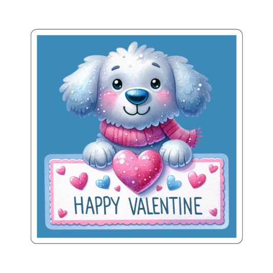 Cute and Sweet Happy Valentines Puppy-Kiss-Cut Sticker-My Bright Side Clothing