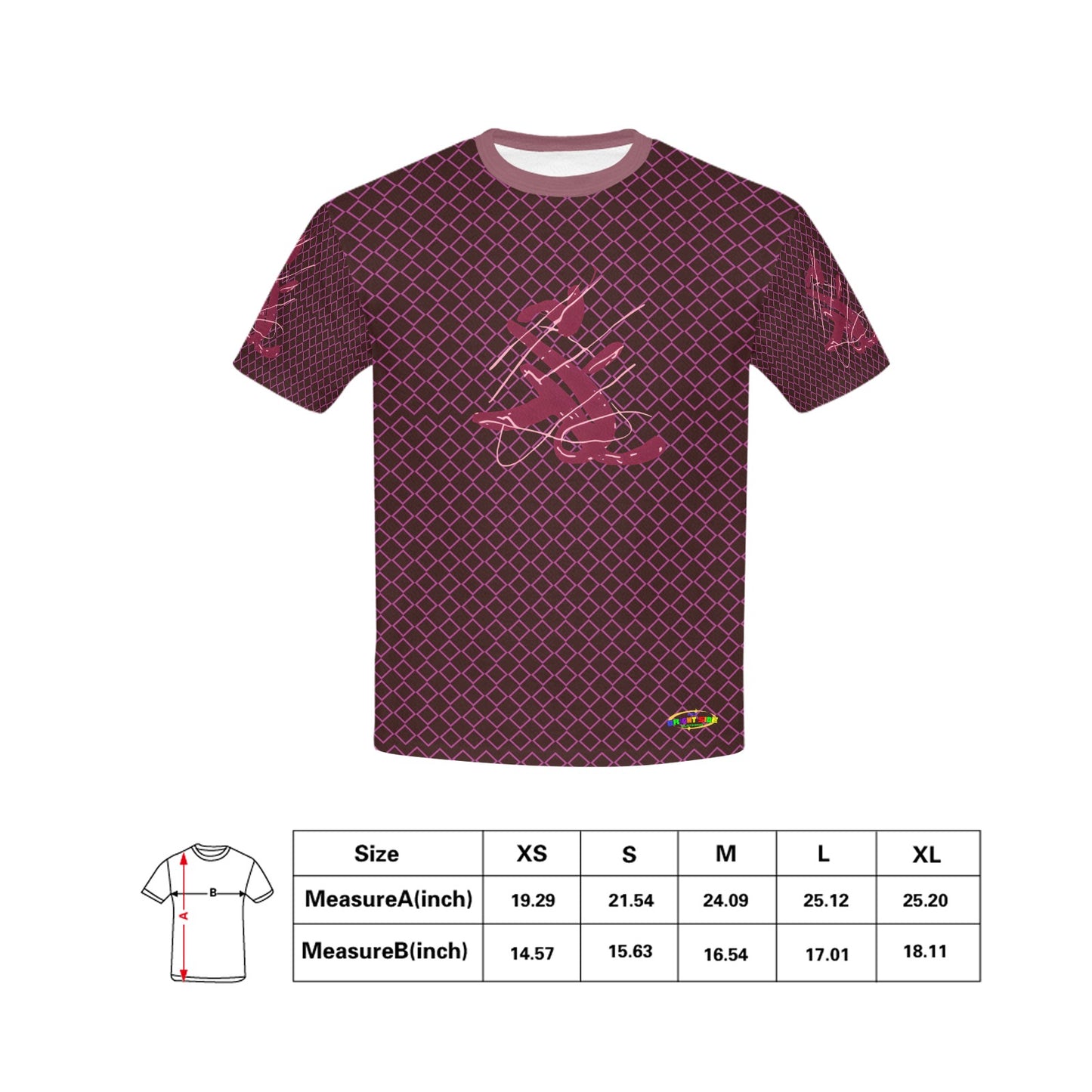 Burgundy Fun Alphabet Graffiti Pattern Children's T-shirt-My Bright Side Clothing