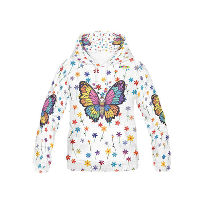 Beautiful Rainbow Floral Butterfly Children's Hoodie -My Bright Side Clothing