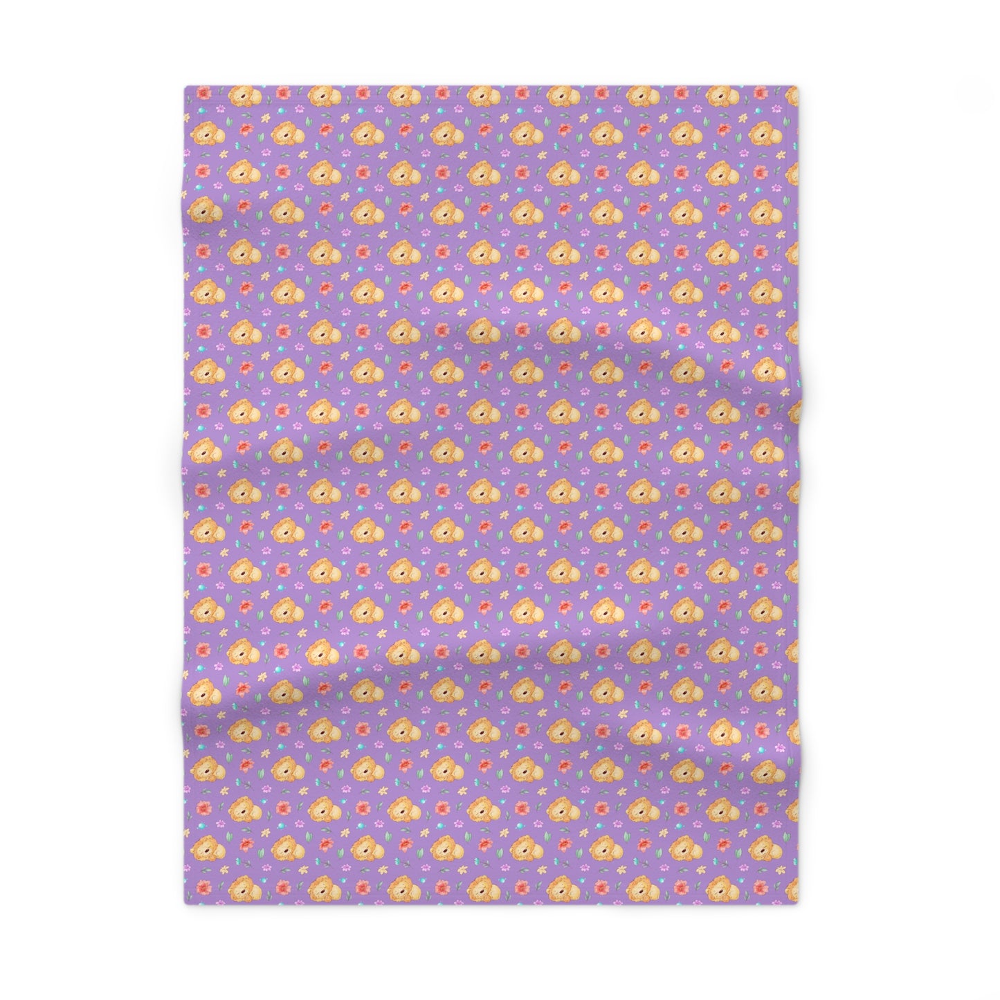 Cute Purple Sleeping Lion Pattern Soft Fleece Baby Blanket-MyBrightSideClothing