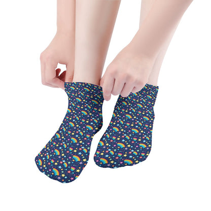 Navy Blue Rainbow Pattern Children's Comfortable Socks -5 Pairs -MyBrightSideClothing