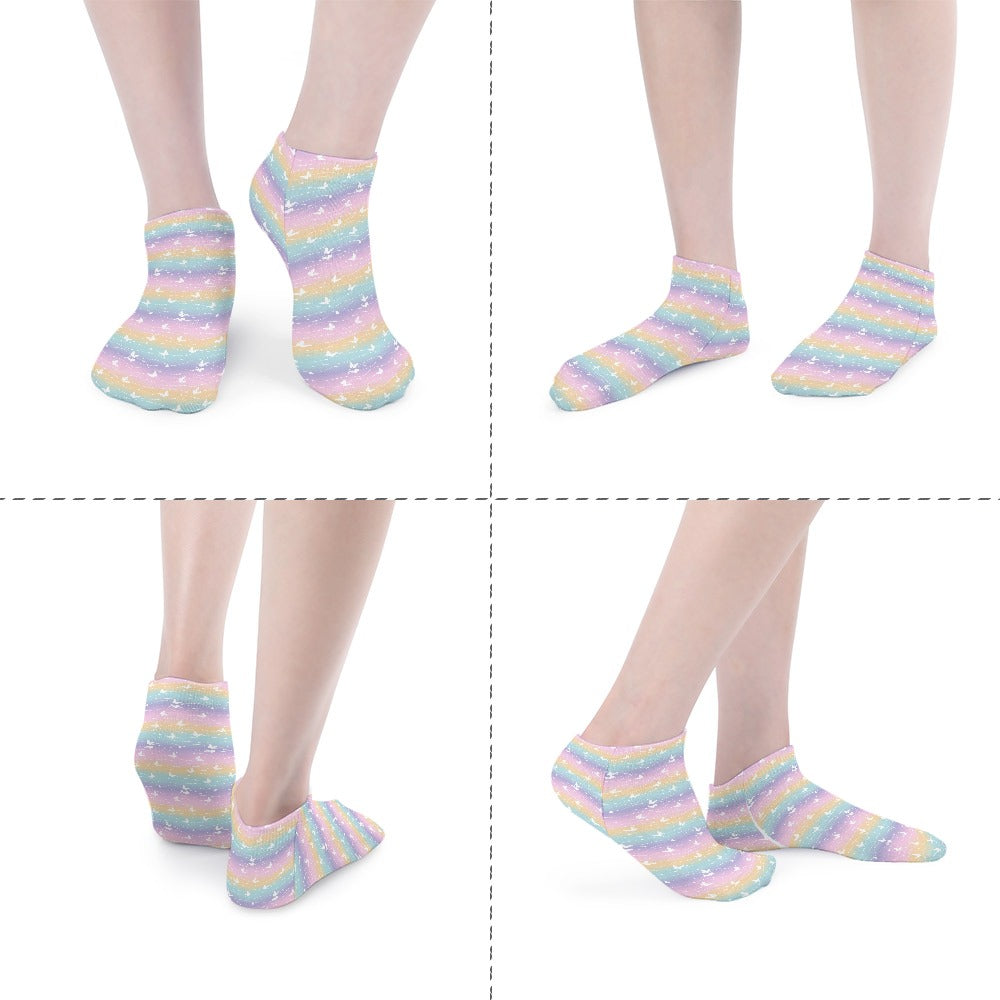 Beautiful Pastel Rainbow Butterfly Pattern Children's Comfortable Socks -5 Pairs -MyBrightSideClothing