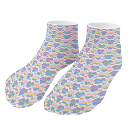 Pastel Rainbow heart Pattern Children's Comfortable Socks -5 Pairs -MyBrightSideClothing