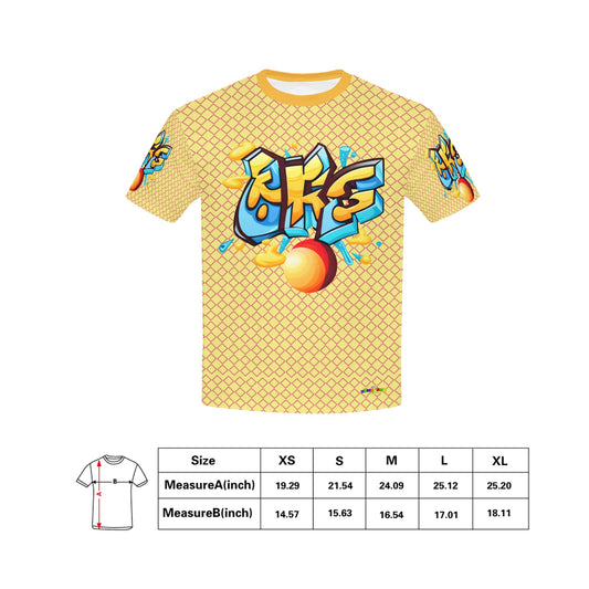 Yellow Fun Alphabet Graffiti Pattern Children's T-shirt-My Bright Side Clothing