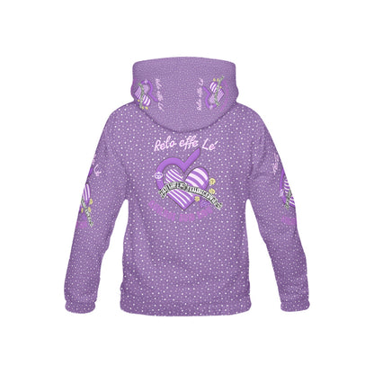 Purple Heart Pattern and Graphic Children's Hoodie-My Bright Side Clothing