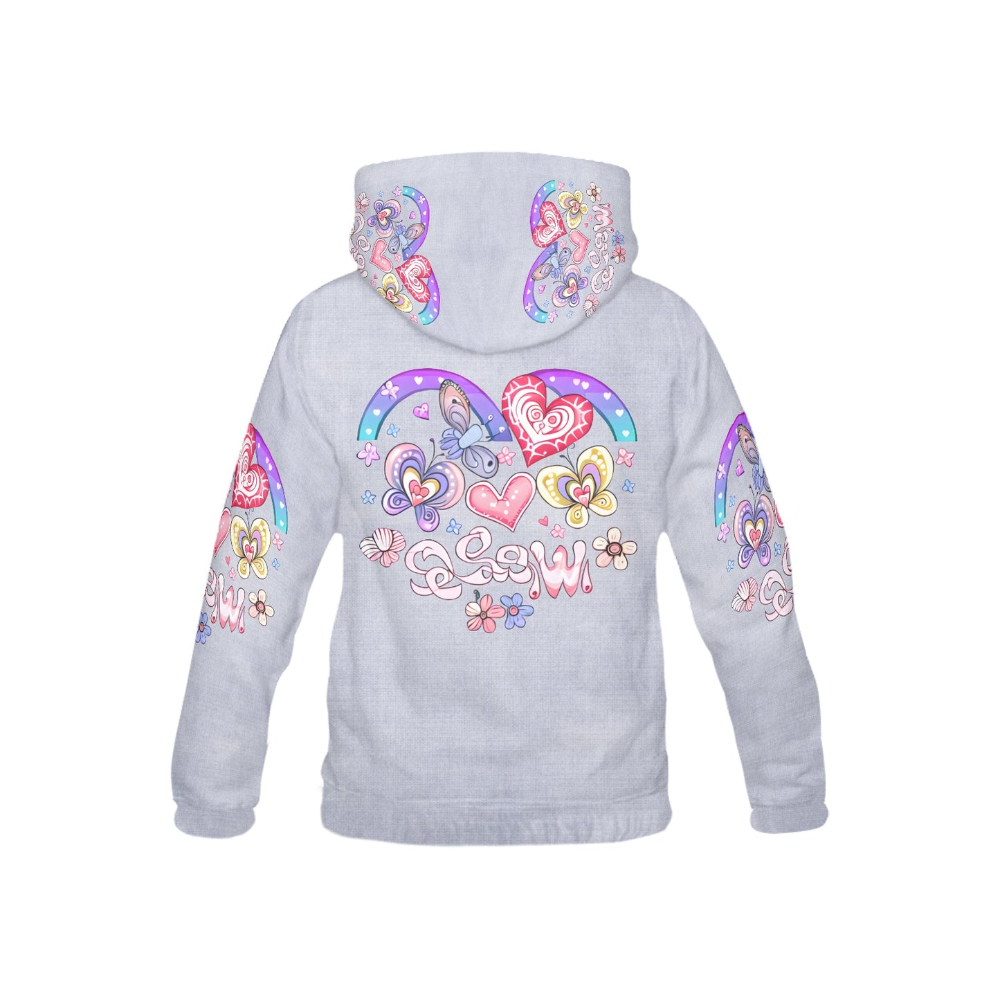 Beautiful Pastel Rainbow Flower flowing kindness Butterfly Graphic-Children's Hoodie My Bright Side Clothing