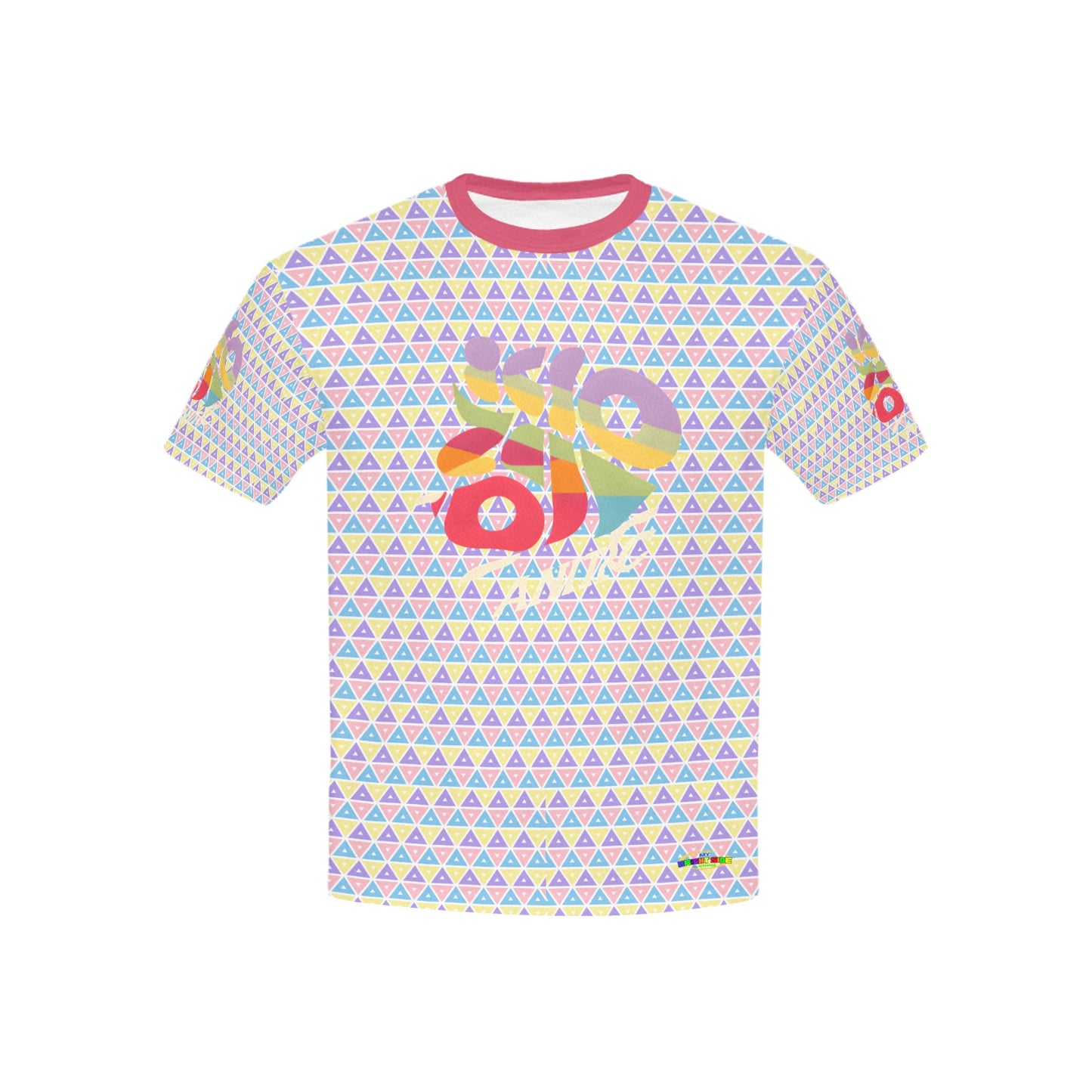 Rainbow Pastel Bright mind bright life subliminal message Pattern and Logo Children's T-shirt -My Bright Side Clothing