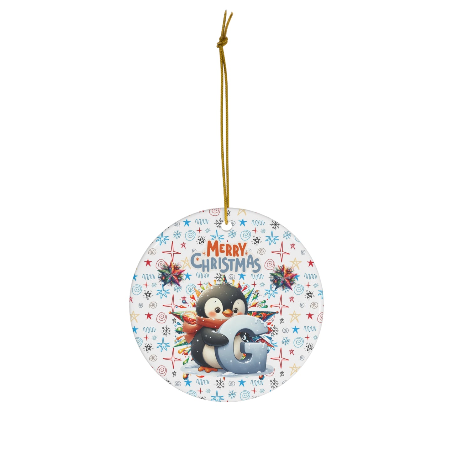 Letter G Cute Christmas Penguin ceramic ornament(A-Z Collection)-My Bright Side Clothing