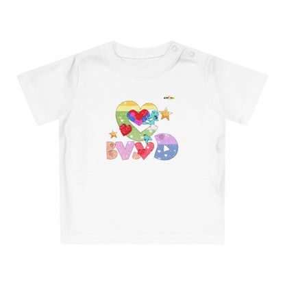 Cute Roaring Love Dino Graphic Baby T-Shirt-mybrigtsideclothing.com