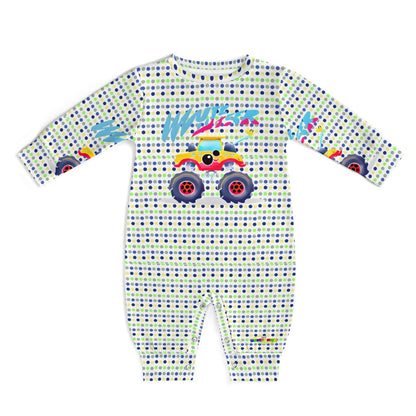 Little Monster Truck Graphic Baby Romper-My Bright Side Clothing