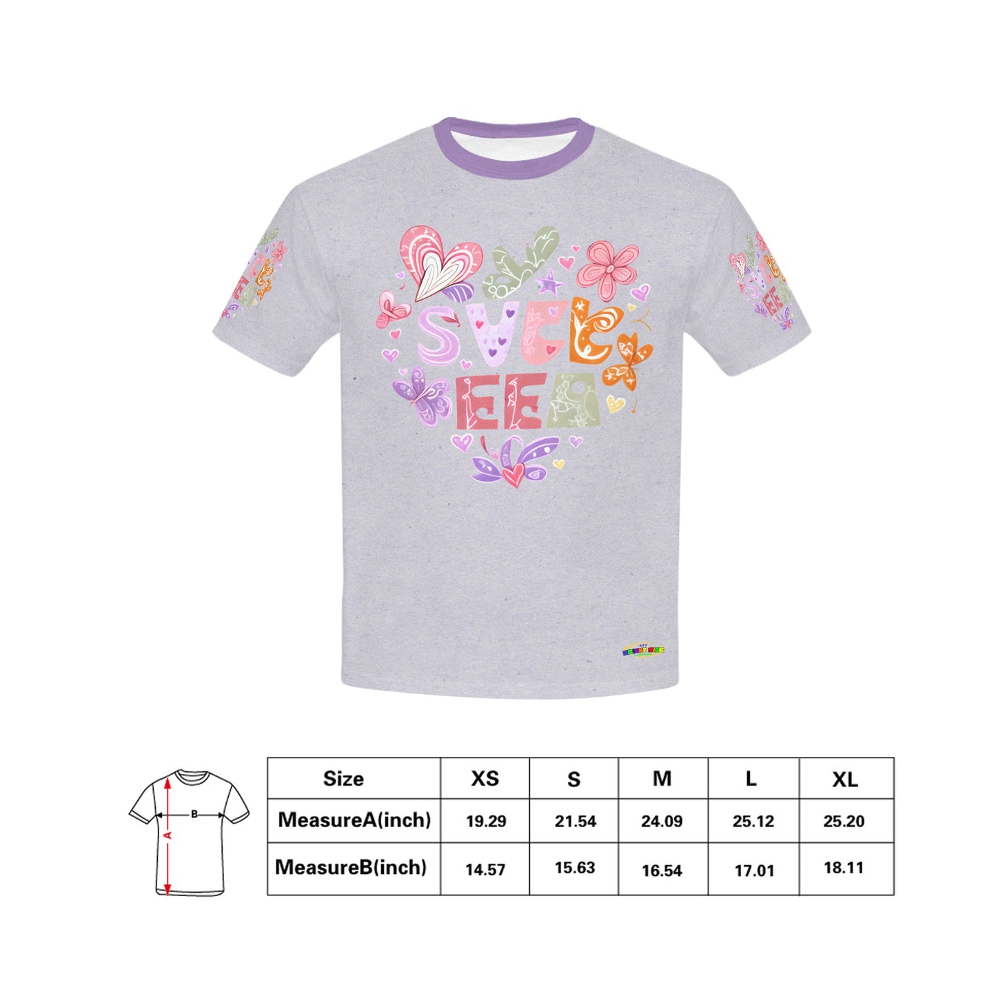 Beautiful Soft Purple Blossoming Love Butterfly Graphic-Children's T-shirt My Bright Side Clothing