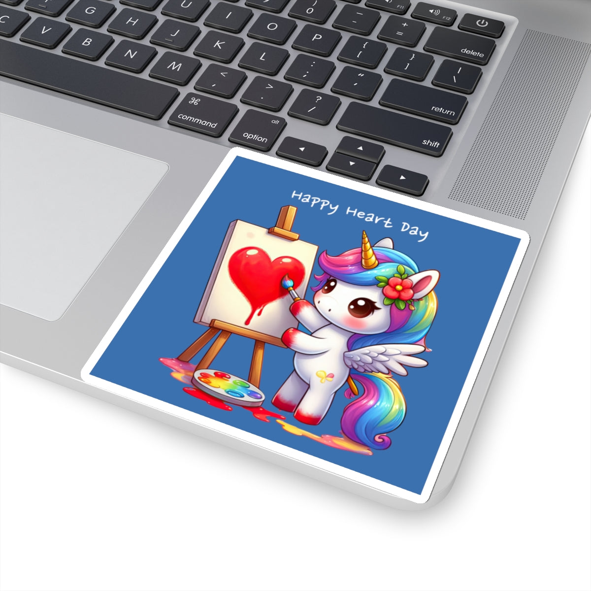 Cute and Sweet Happy Valentines Unicorn Kiss-Cut Sticker-My Bright Side Clothing