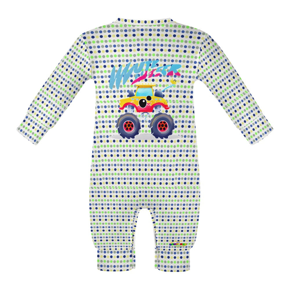 Little Monster Truck Graphic Baby Romper-My Bright Side Clothing