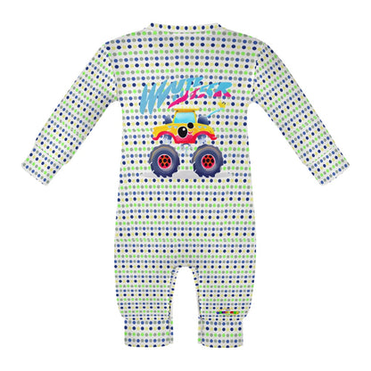 Little Monster Truck Graphic Baby Romper-My Bright Side Clothing