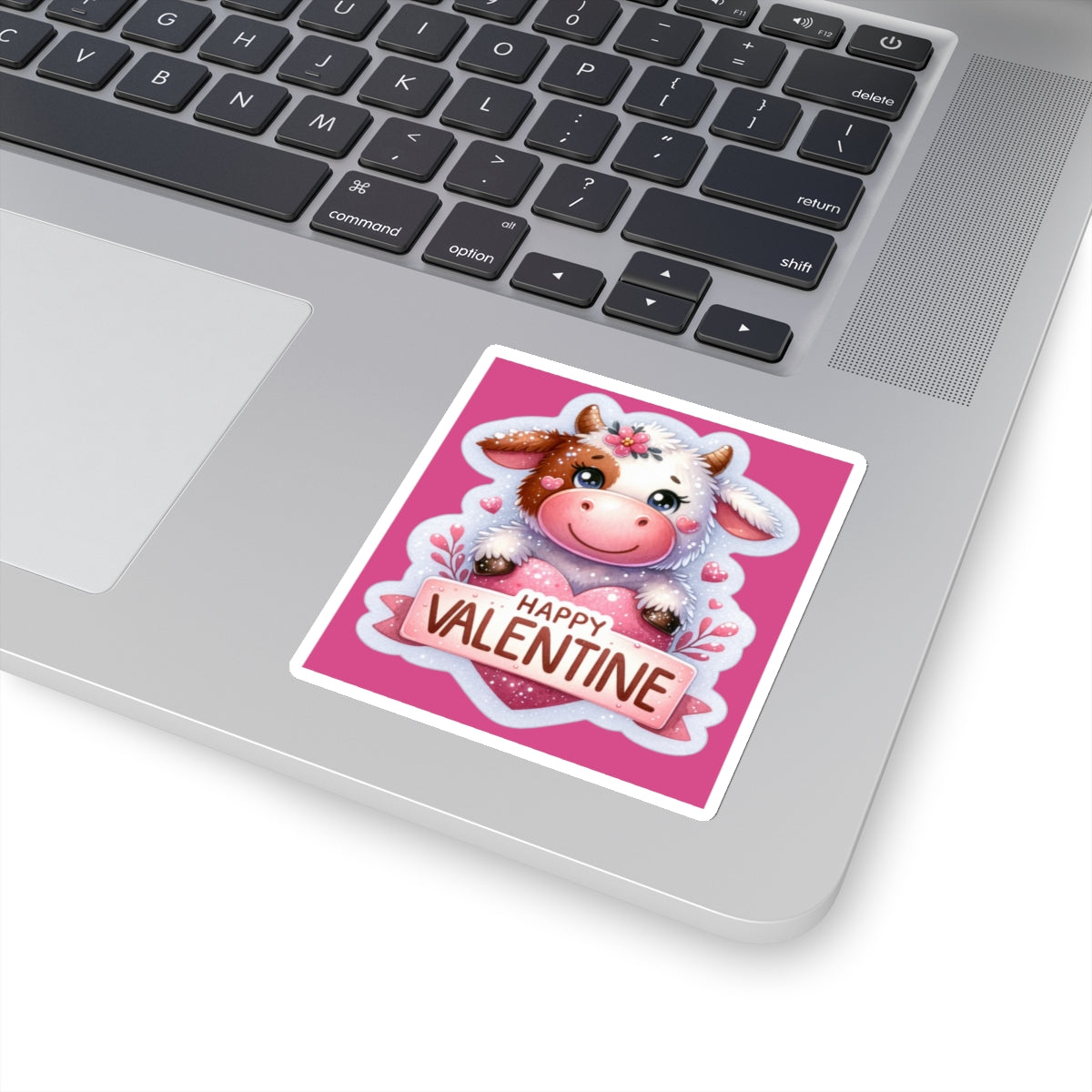 Cute and Sweet Happy Valentines Cow Kiss-Cut Sticker-My Bright Side Clothing