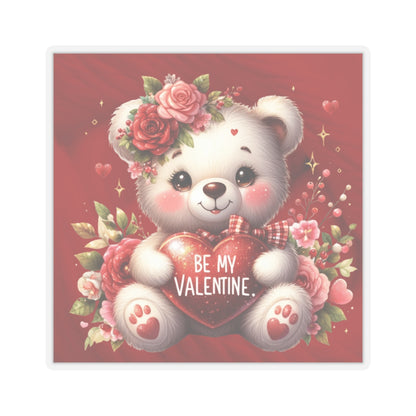 Cute Teddy Bear Valentines Kiss-Cut Sticker-My Bright Side Clothing