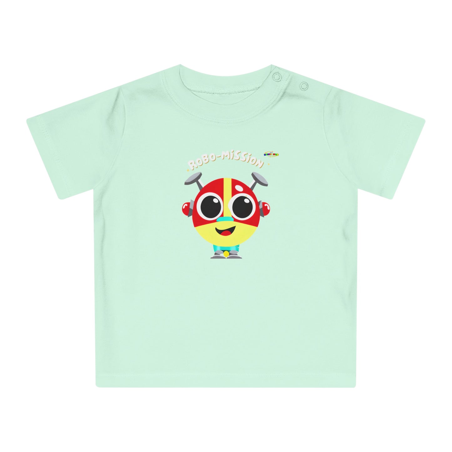 Cute little Robo Mission Robot Logo Baby T-Shirt -MyBrightSideClothing