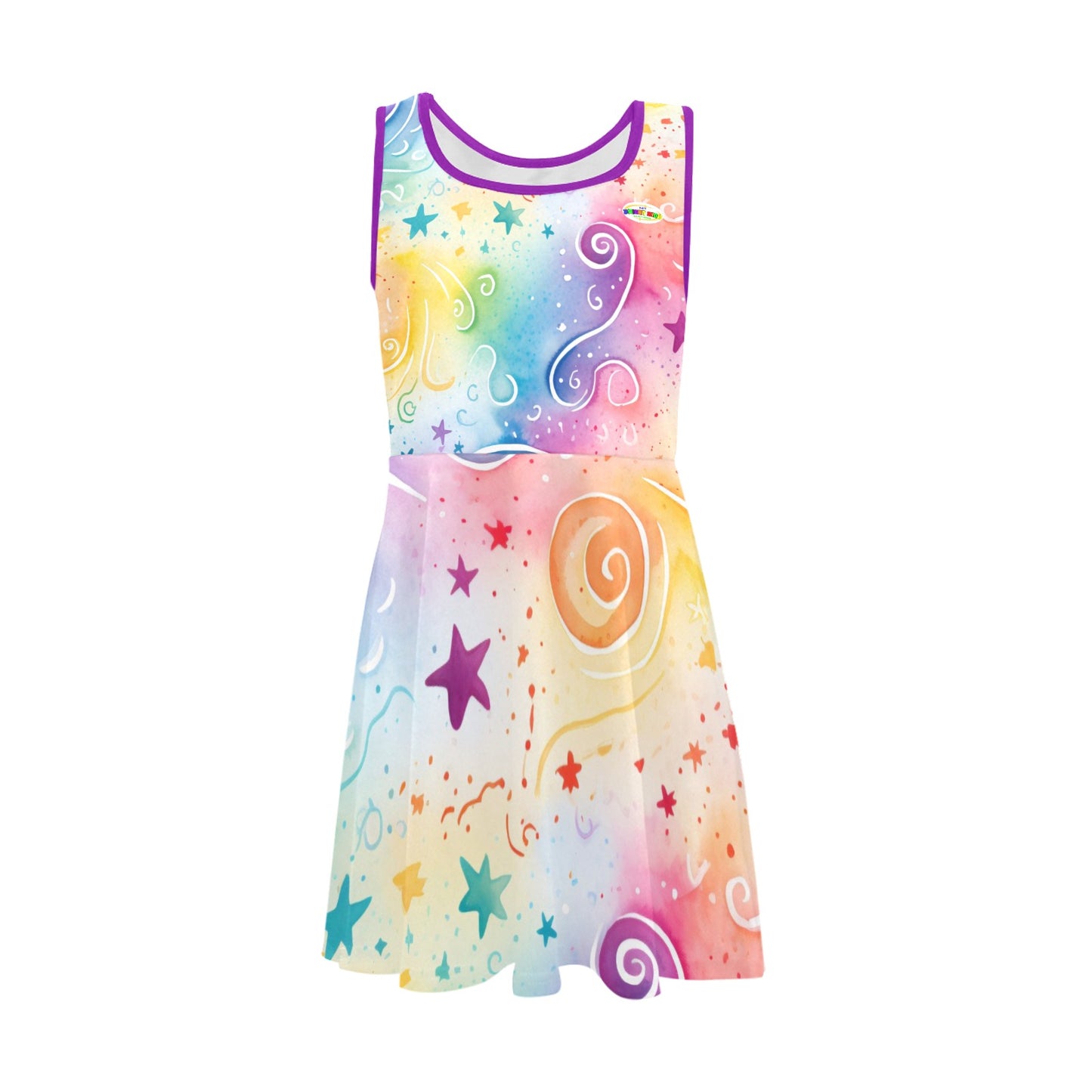 Beautiful Rainbow Pastel Swirls Children's Sleeveless Sundress  -My Bright Side Clothing