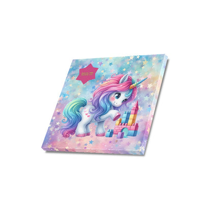 Magical Mind Magical Life Cute colourful Rainbow Unicorn Building Blocks graphic Canvas Print 16"x16"-My Bight Side Clothing