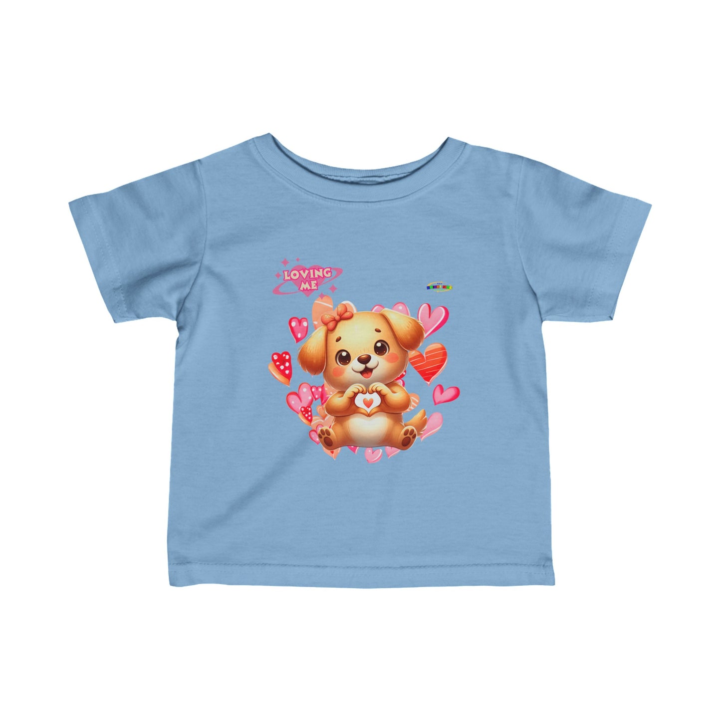 Cute Loving me Loving You Heart Puppy Infant Fine Jersey Tee-My Bright Side Clothing