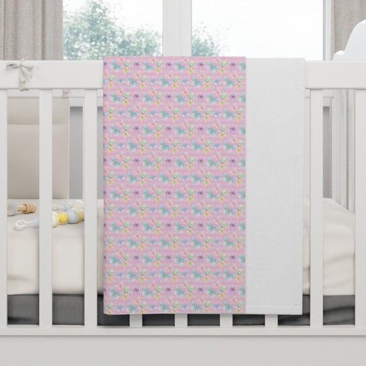 Cute Pastel Pink Butterfly Pattern Soft Fleece Baby Blanket-My Bright Side Clothing