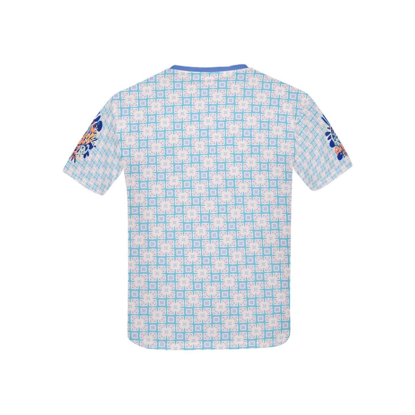 Blue Abstract Pattern and Logo Children's T-shirt-My Bright Side Clothing