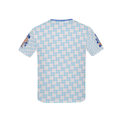 Blue Abstract Pattern and Logo Children's T-shirt-My Bright Side Clothing