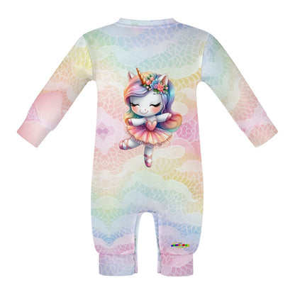 Cute Pastel Rainbow Unicorn Ballerina Baby Romper -My Bright Side Clothing.com