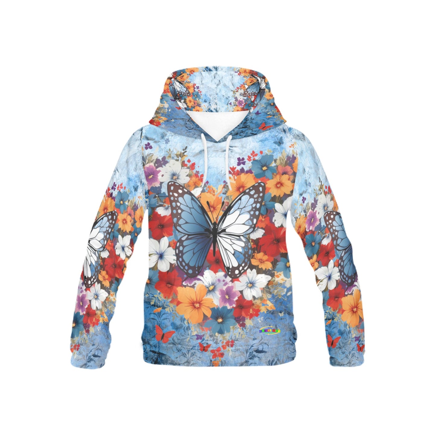 Beautiful Butterfly Flower Pattern Children's Hoodie-My Bright Side Clothing