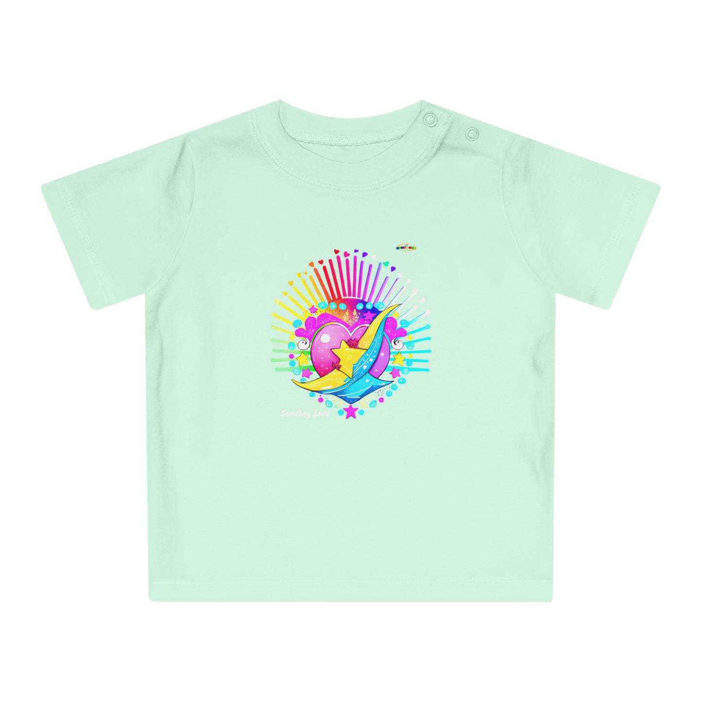 Cute Pastel Sending Love Heart Rainbow Baby T-Shirt-My Bright Side Clothing