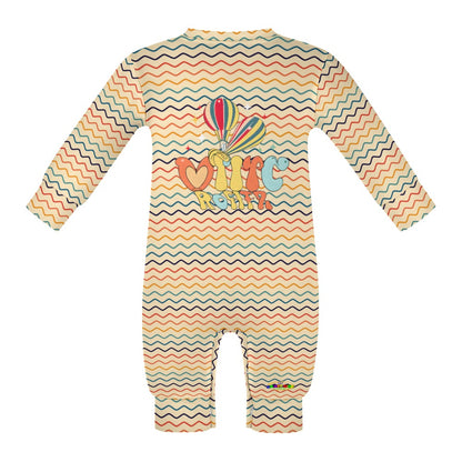 Cute Groovy Pattern and Balloon Heart Logo Baby Romper  -My Bright Side Clothing