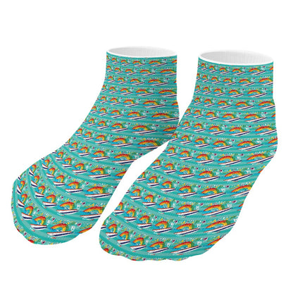 Groovy Rainbow Surfing Rainbow Pattern Children's Comfortable Socks -5 Pairs -MyBrightSideClothing